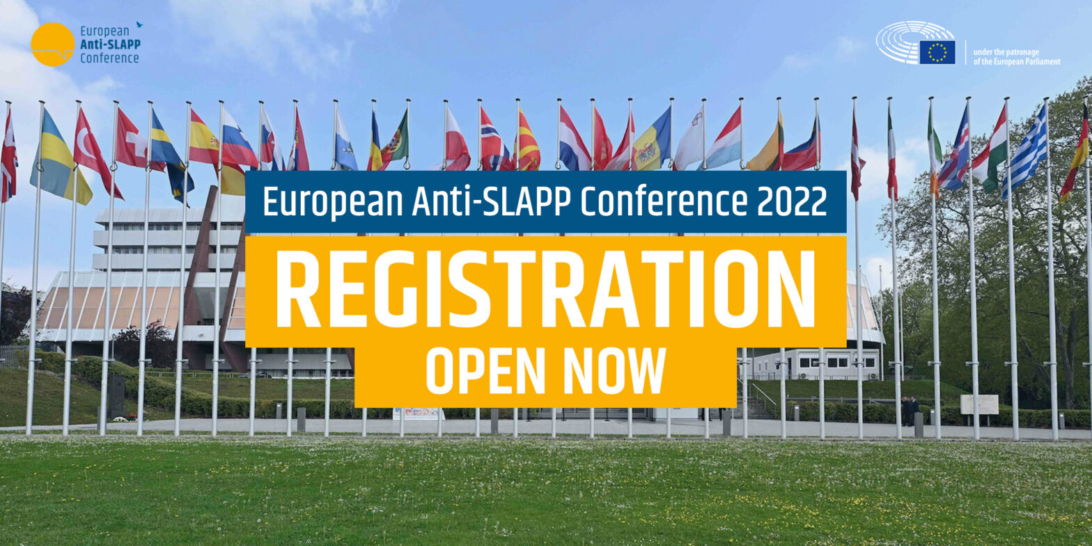 Registration European Anti-SLAPP Conference